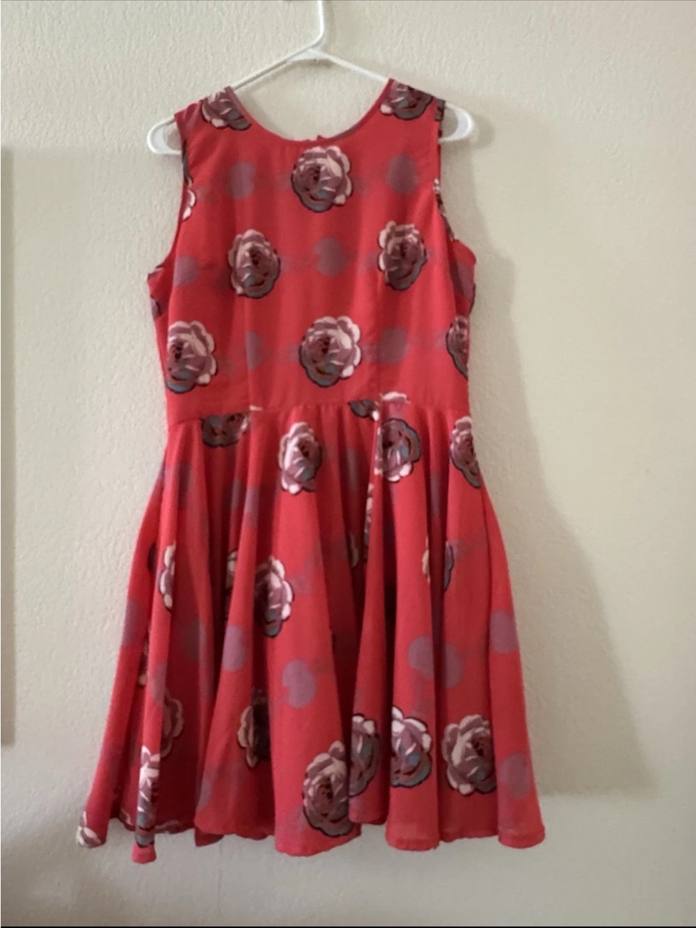Maison Jules Red Floral Fit-and-Flare Dress